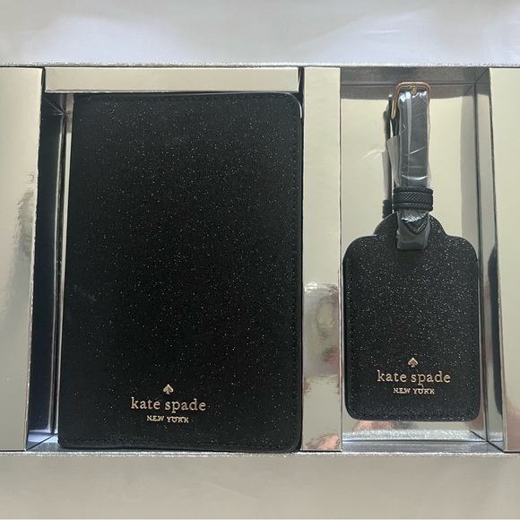 kate spade Accessories Black Glitter Kate Spade Travel Set Poshmark